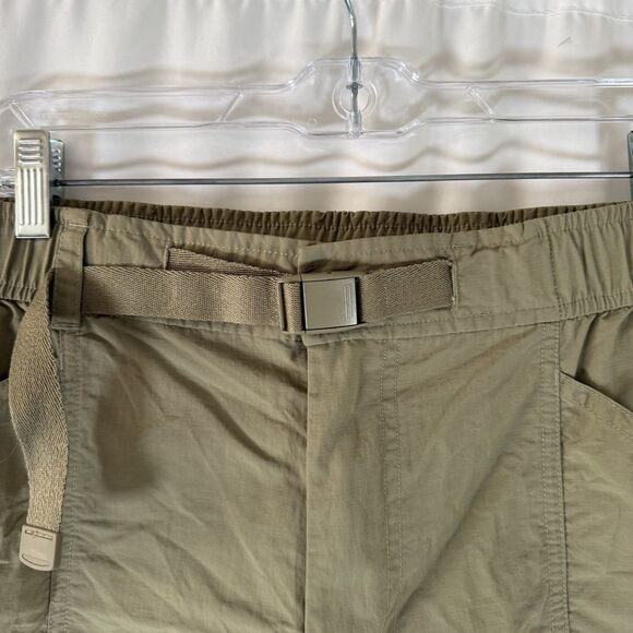 Eddie Bauer Cargo Shorts Men's Large Brown Cargo Belted Snap Zip 8" Inseam - Picture 2 of 9